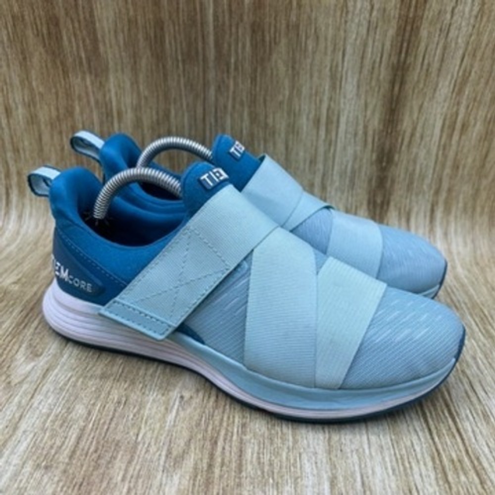 TIEM Latus Women's Size 6‎ Blue Cross Strap Slip On Athletic Shoes Sneakers